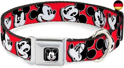 Buckle-Down Seatbelt Buckle Dog Collar - Mickey Mouse Expressions