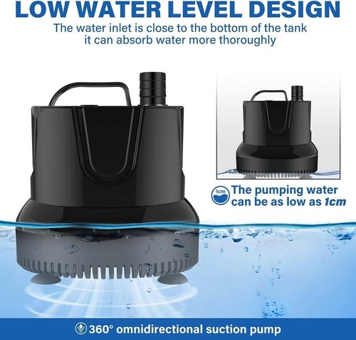 660GPH Submersible Water Pump Pond Fountain Pump Aquarium Fish Tank 8.2ft High - Picture 6 of 7