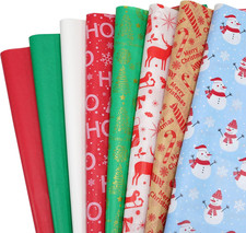 80 Sheets Christmas Tissue Paper for Gift Bags, 20" x 20" Red Green White Wrappi