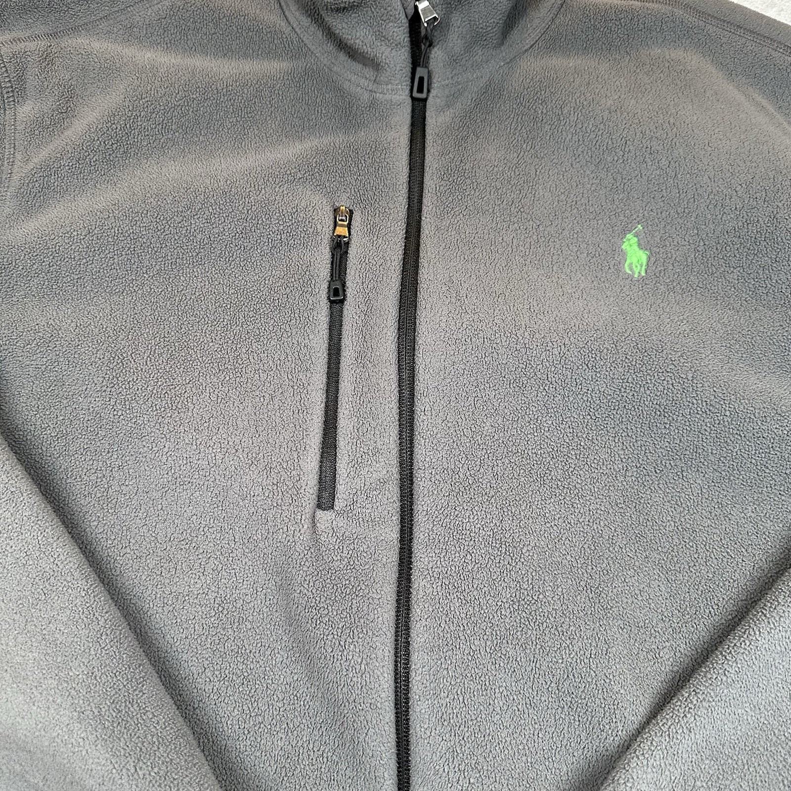 Polo Ralph Lauren Performance Giacca Pile Uomo XL Grigio Full Zip Gorpcore Pony
