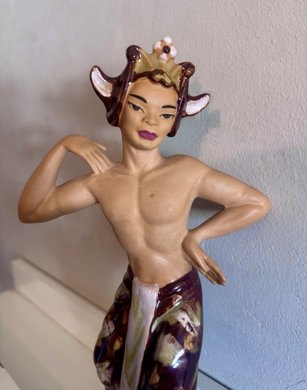 Vintage Hand Painted “Dancing Island Man” by Ceramic Arts Studio