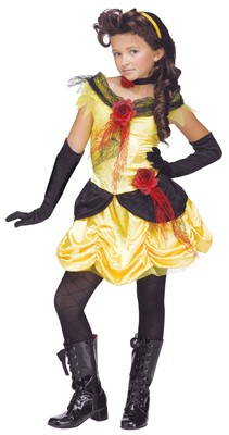 Fun World Yellow  Black Gothic Beauty Girls Children Halloween Costume - Medium