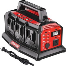 1200W Power Inverter Fast Charger for Milwaukee 18V Battery DC AC 120V Converter