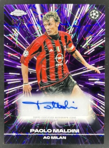 2025-26 Topps Chrome CC Paolo Maldini Black Lazer Auto Purple Refractor #/75