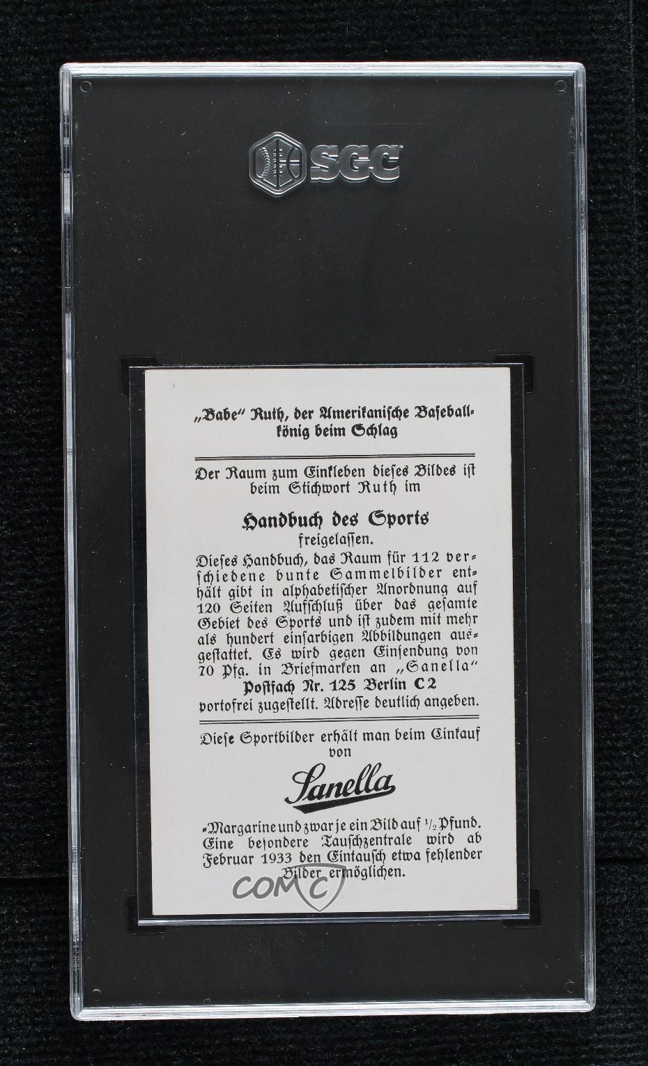 1932 Handbuch des Sports Sanella Logo Towards Bottom on Back Babe Ruth SGC 4 HOF view 2
