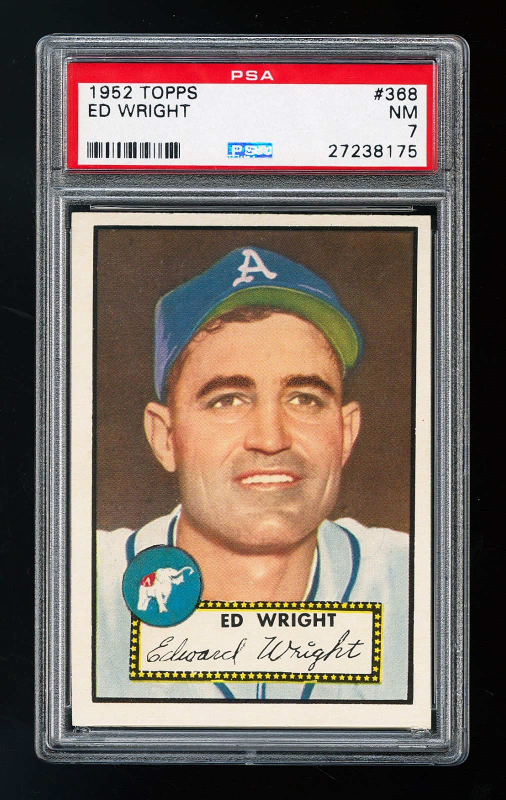 1952 Topps #368 Ed Wright PSA 7 with Mint corners