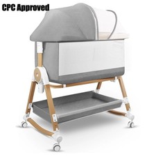 4-in-1 Baby Bassinet  Bedside Crib w/ 7 Adjustable Height For Infant Newborn