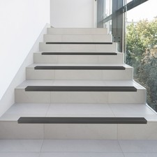 Black 5-pack Aluminum Stair Edge Protectors 35.4" Long, Anti-slip Tread Strips