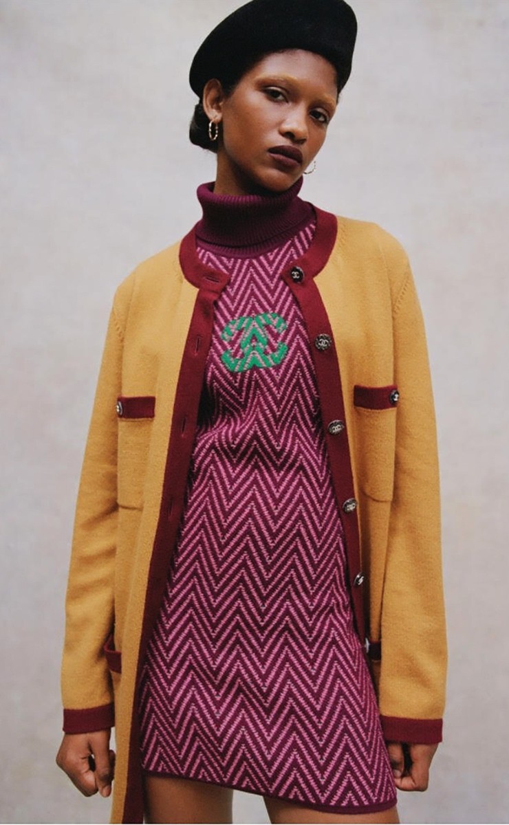 NEW 21K CHANEL ORANGE PURPLE CASHMERE CC BUTTONS CARDIGAN SWEATER
