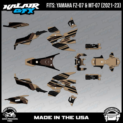 Graphics Kit for YAMAHA FZ-07 MT-07 (2021-2023) Warrior Series - Tan
