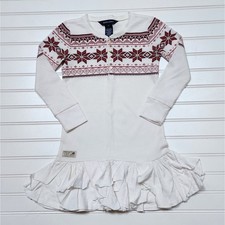 Ralph Lauren Girls Fairisle Holiday Waffle Knit Dress