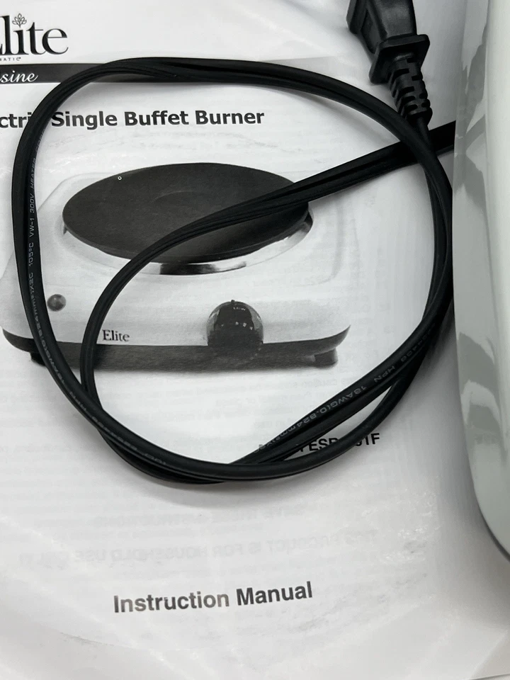 Quemador eléctrico de hierro fundido individual de encimera Elite Cuisine ESB-301F 1000 vatios Foto 3 de 4