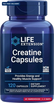 Life Extension Creatine Capsules - Creatine Monohydrate - Promotes Strength, Lea