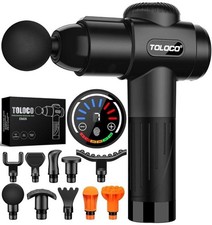 TOLOCO Massage Gun, Deep Tissue Back Massage for Athletes for Pain Relief, Black