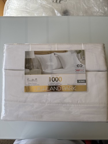 NEU Highland Park The Finest 1000 Fadenzahl 6-teiliges Blatt-Set King Bright White - Bild 2 von 3