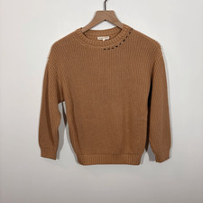 The Sunday Collective Beige Knit Sweater Size 8 Unisex NEW Cotton