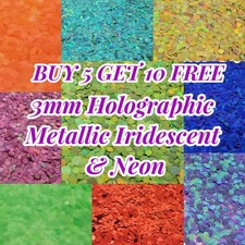 Glitter Holographic Metallic Iridescent Chunky 3mm Cosmetic Buy 5 Get 10 Free