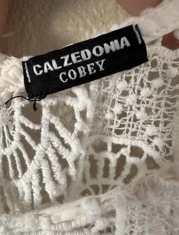 Vestido Calzedonia Cubre Mujeres Blanco Crochet Playa Túnica Traje de Baño Corey M/L Foto 4 de 4
