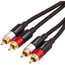 2 RCA Audio Cable Gold Plated Plugs 4 Feet for Amplifier Active Speakers