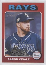 2024 Heritage Short Print Red Border Aaron Civale (White Above Card Number) 0x1j