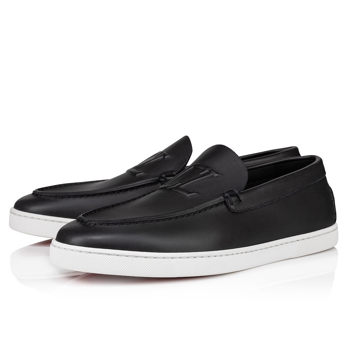 Christian Louboutin Mens Varsiboat Flat Black Leather Loafer  display picture 3