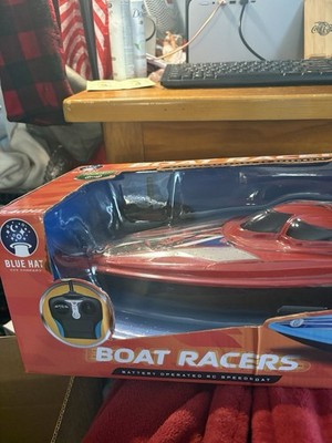 Blue Hat BOAT RACERS~ Remote Control RED RC Dual Propeller Speedboat ~ 16.54'' L
