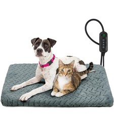 Heated Dog Bed, Waterproof Cat Heating Pad with Timer Temperature Adjustable,...