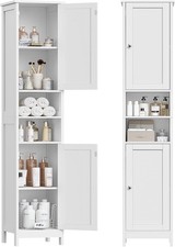 67" Tall Bathroom Cabinet W/ Adjustable Shelves Doors Narrow Bathroom Storage
