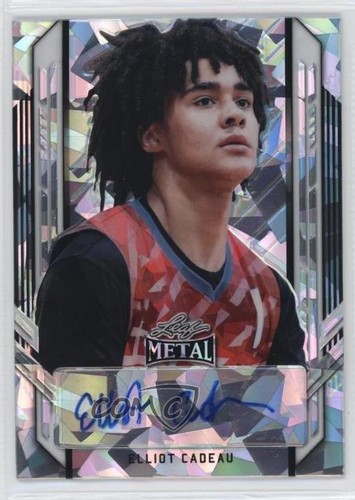 2021-22 Leaf Metal Portrait Auto Silver Crystals Elliot Cadeau #PA-EC1 Auto