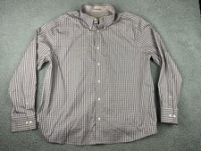 Eddie Bauer Shirt Mens XL Purple Check Wrinkle Resistant Button Down Long Sleeve