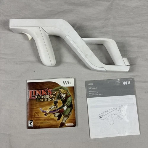 Link's Cross Bow Training Set Nintendo Wii Controller Attachment And Game