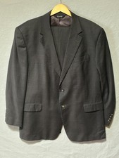 Jos. A. Bank Suit Mens 46R Gray Brown Check 100 Wool 36X29 Pants Timeless
