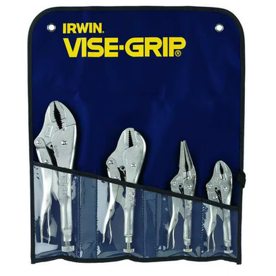 IRWIN 4 Piece Original Locking Pliers Set Plain Grip Handle.