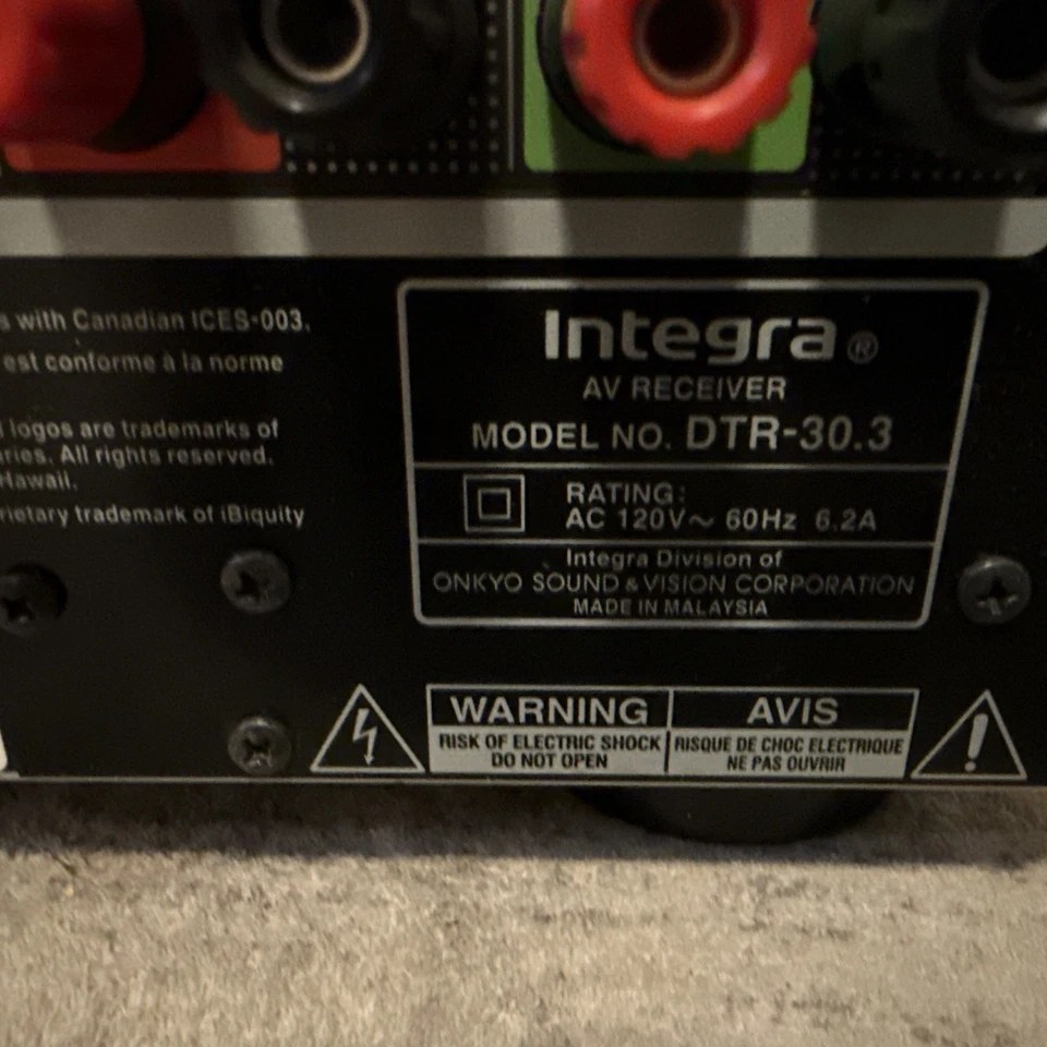 Integra DTR-30.3 Home Theater AV HDMI WRAT THX AM/FM Stereo Receiver Read - Image 4 of 4
