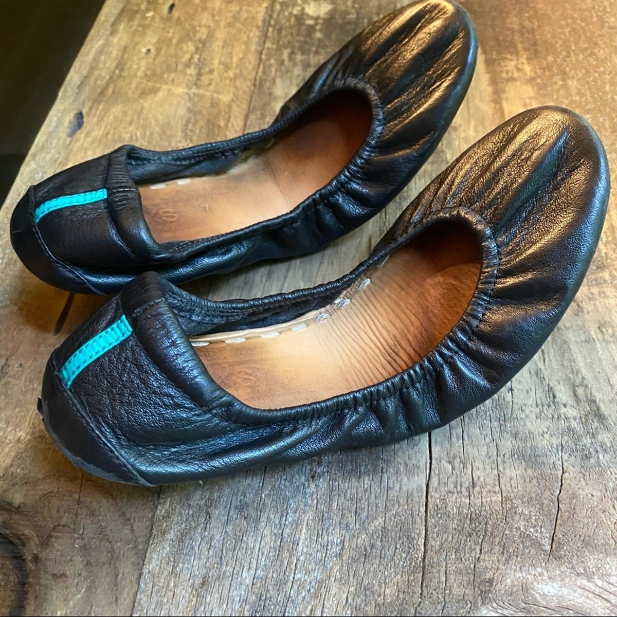 Tieks shoes Womens Size black matte leather ballet flats goth