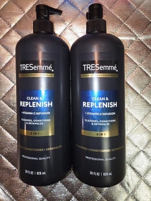 TRESemme Clean Replenish 3-in-1 Shampoo Conditioner Detangler  28 Fl Oz Lot Of 2