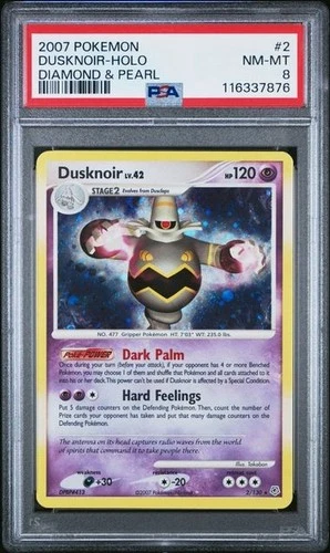 POKEMON DUSKNOIR 2007 Pokemon Diamond & Pearl #2 HOLO PSA 8