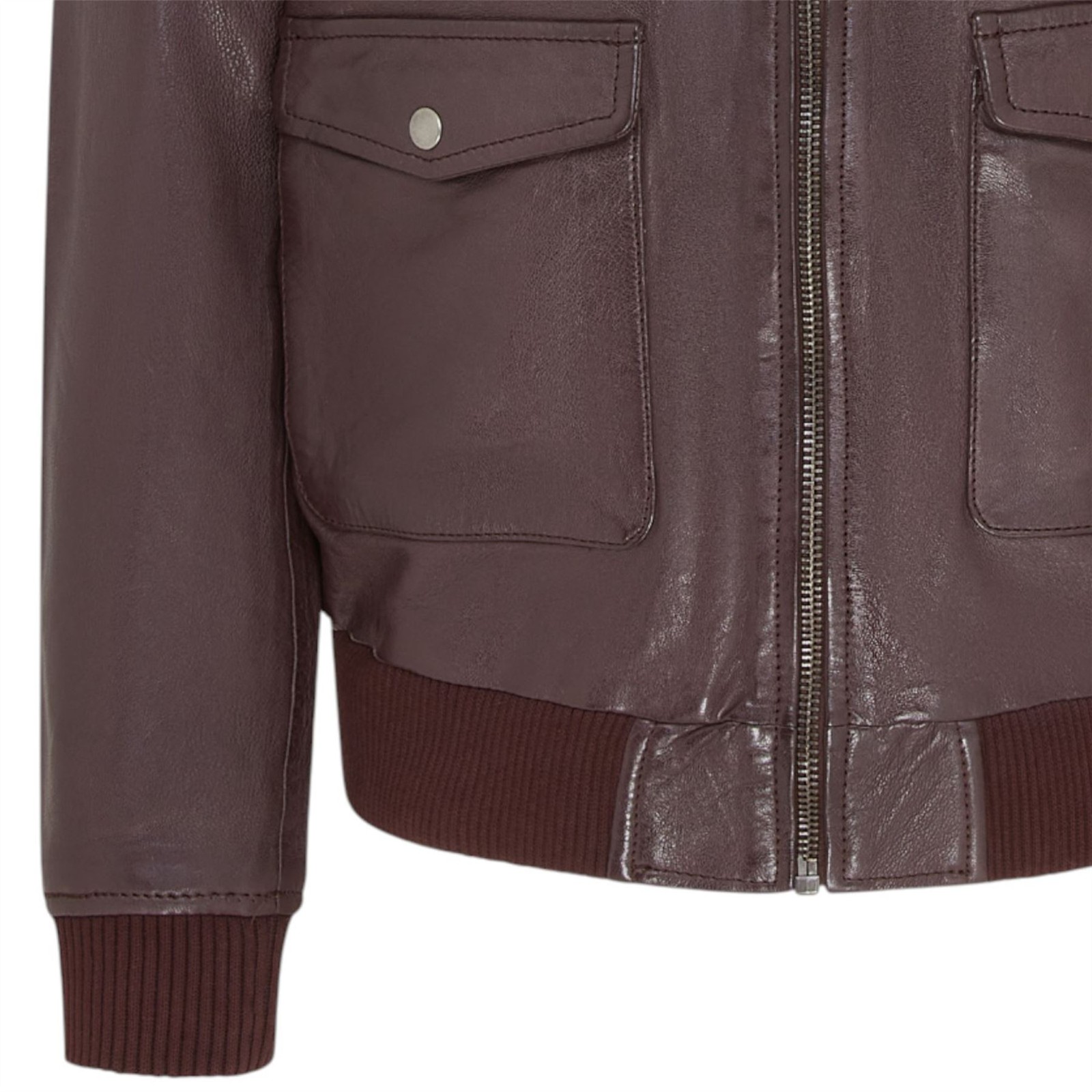Giacca Bomber Vintage In Pelle Marrone Da Uomo Con Collare G-1 foto 6