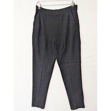 Vtg St. John Separates Black Santana Knit Pants Size 4 Pleated Pull On Tapered