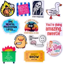 YJ PREMIUMS 12-Piece Fridge Magnets - Funny Memes, Cute Animals, and Words A 
