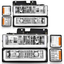 Headlight 1994-1998 Chevy Silverado Tahoe Suburban Gmc Sierra Led Strip Drv Pass