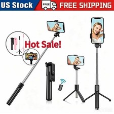 Selfie Stick Tripod with Remote Cell Phone Holder Stand For iPhone Samsung US