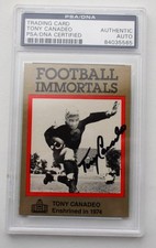 TONY CANADEO auto Pro Football Immortals #33 - PSA Authentic