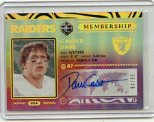 2022 PANINI LIMITED #MEM-DCA DAVE CASPER AUTOGRAPH #35/49, OAKLAND RAIDERS
