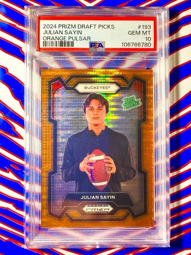 2024 Panini Prizm Draft Picks Julian Sayin RC Orange Pulsar /49 🚨POP 1🚨