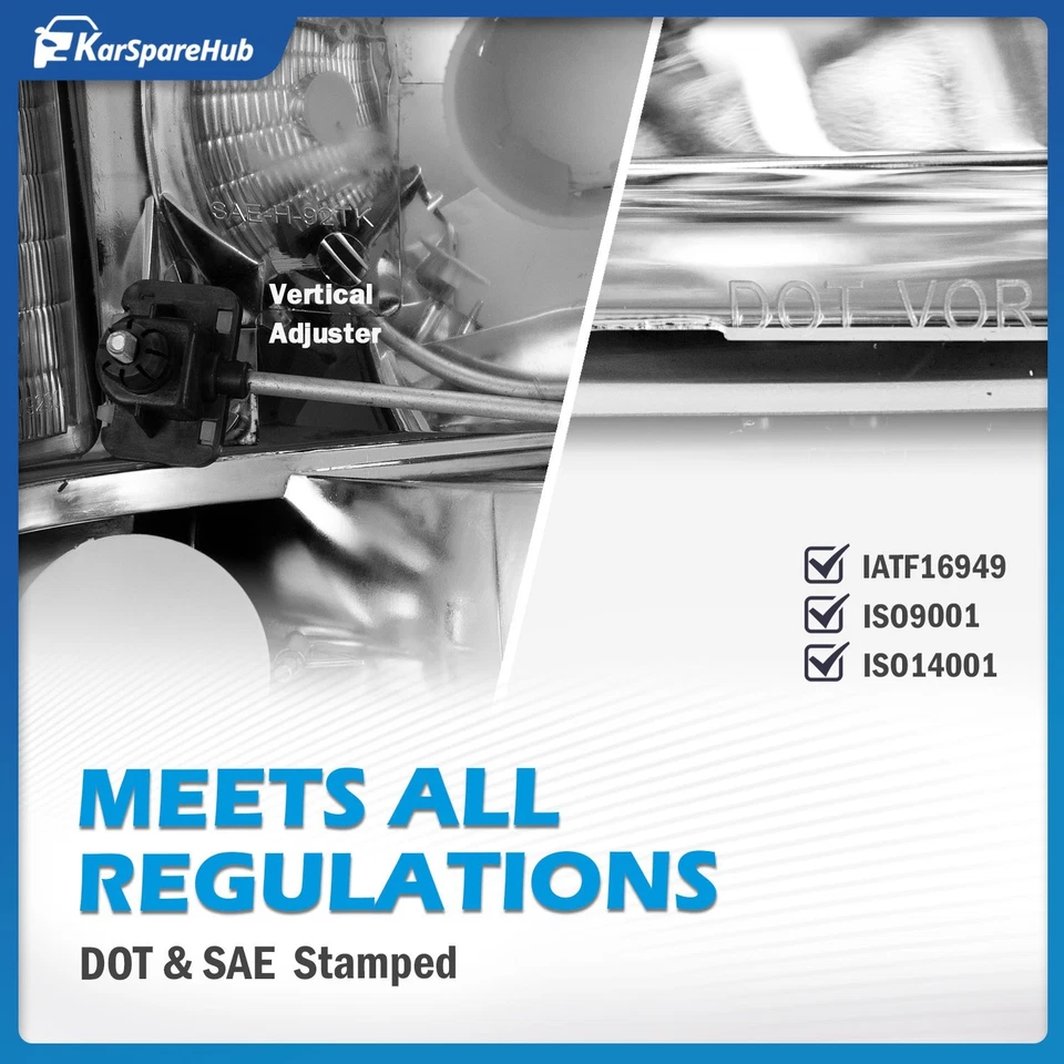 Pair Headlights For 1992-1997 Ford F150 F250 F350 1992-1996 Ford Bronco w/ Bulbs Foto 3 de 4