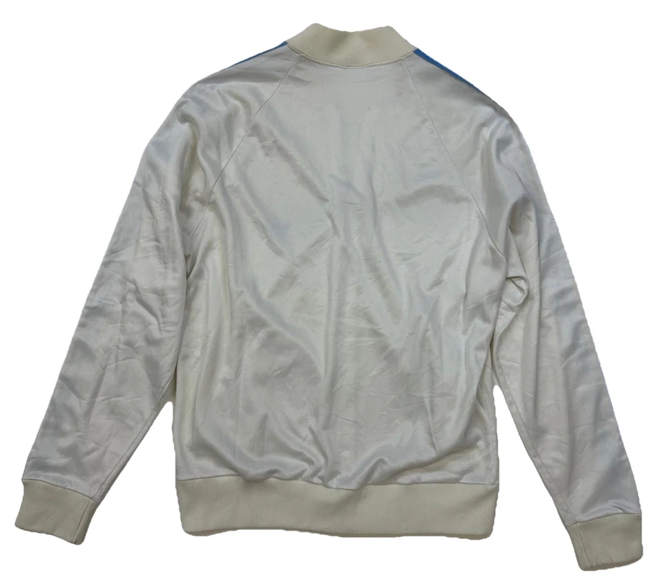 Vintage Adidas Track Jacket Medium White Blue ATP Keyrolan Full Zip Striped 80s - Image 2 of 4
