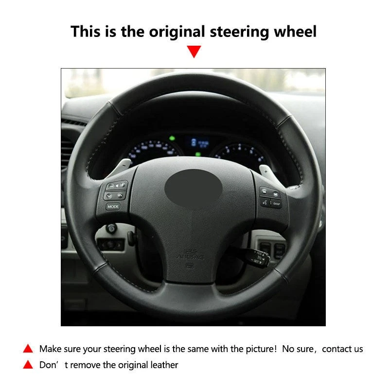 Funda de volante de cuero para Lexus IS300 IS350 IS250C 2006-2011 DIY - Imagen 2 de 4