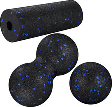 SET 3 RULLI MASSAGGIO MUSCOLARE FOAM ROLLER + PALLINE FITNESS