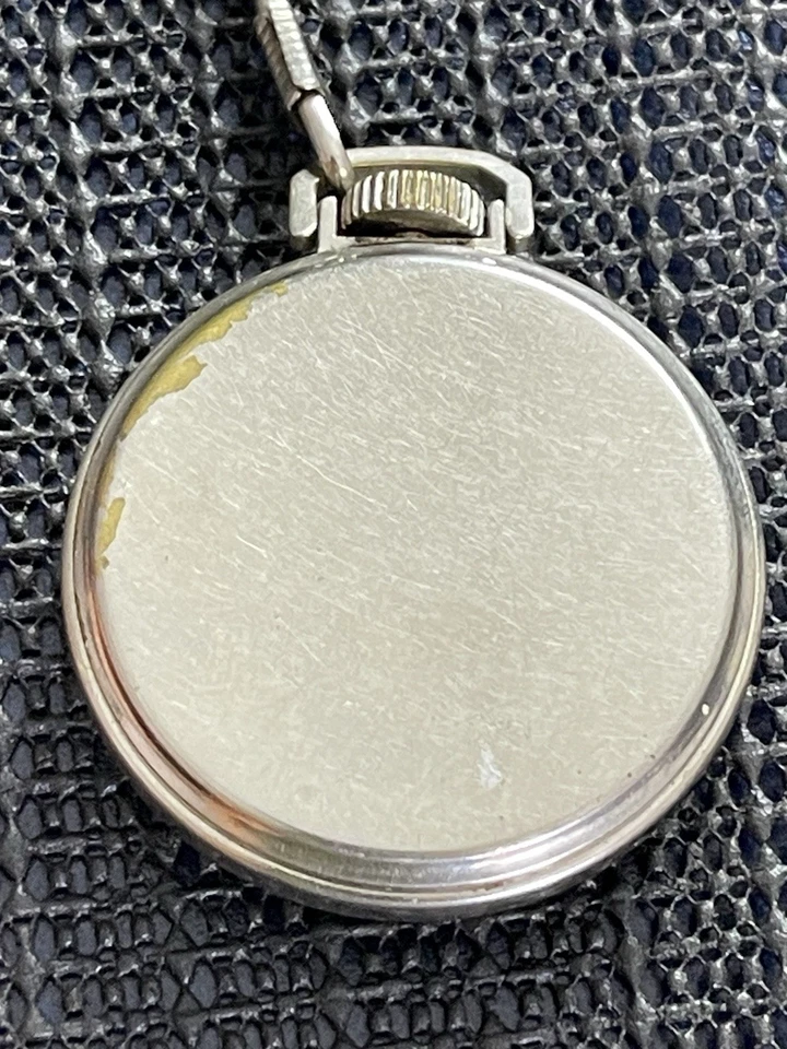 Vintage Westclox Pocket Ben Black Dial Pocket Watch w/ Chain Works - Image 4 of 4